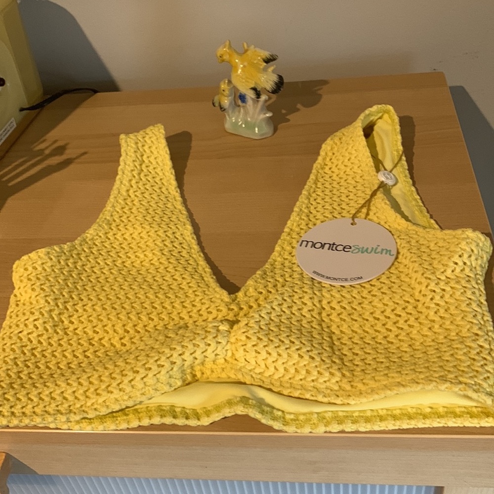 Montice Swim Top Yellow Size S NWT